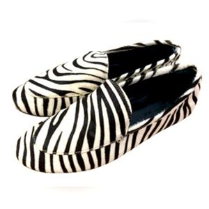 EUC Banana Republic Calf Hair Zebra Loafers 8.5 worn once animal print neutral